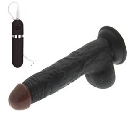 G-Girl Style Realistic Dildo Black 10 Vibration Modes Suitable for Strapon Length 23 cm diameter 5 cm NMC​