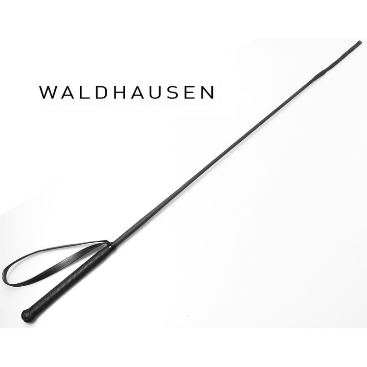 שוט רכיבה יוקרתי עשוי עור שחור עם קצה גמיש אורך 90 סמ Waldhausen