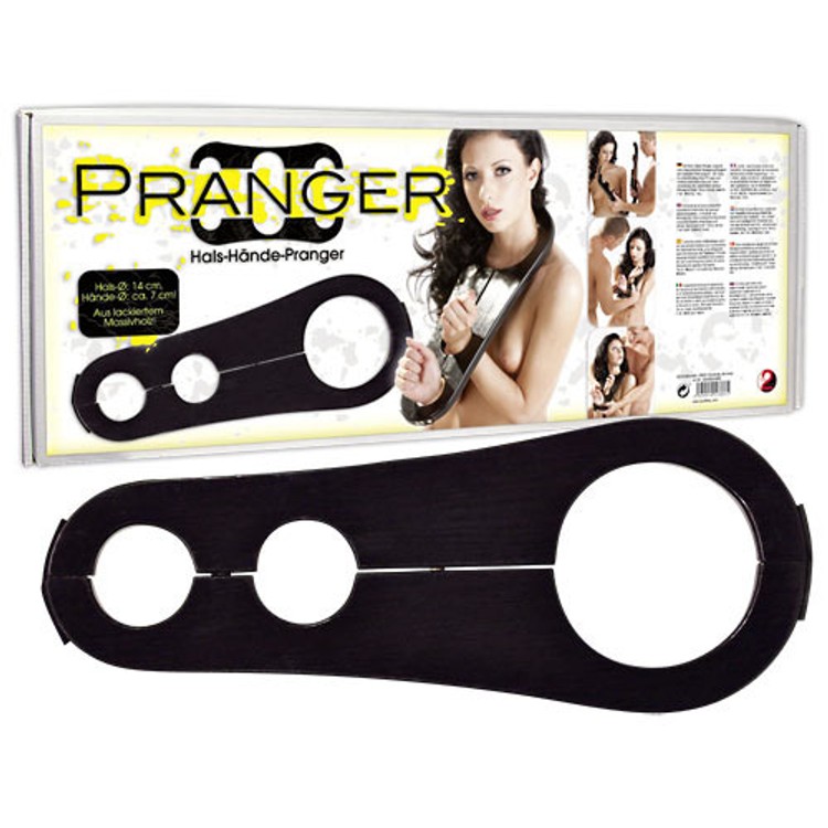 סד נעילה נייד לצוואר ולידיים עשוי עץ שחור