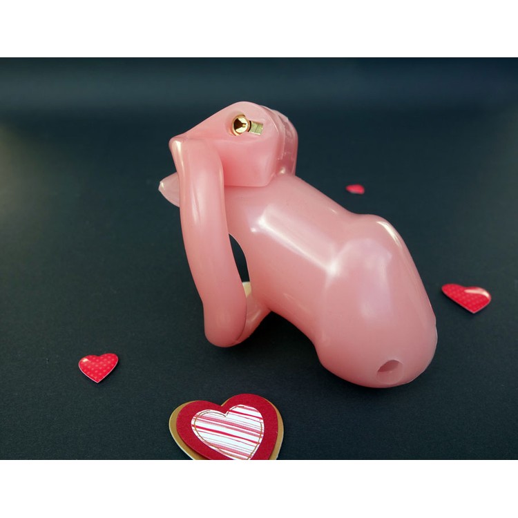 Pink Small סט 3 חלקים של חגורת צניעות עם טבעת ומנעול HolyTrainer