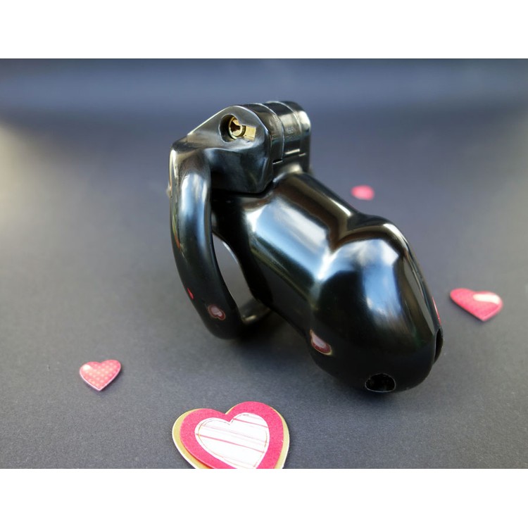 Black Small סט 3 חלקים של חגורת צניעות עם טבעת ומנעול HolyTrainer