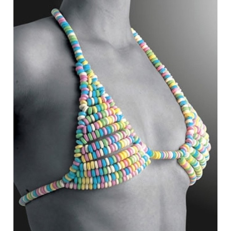 חזייה אכילה מסוכריות צבעוניות למשחקי פיתוי