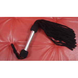 Black suede flogger with metal handle 36 tails 60 cm long​