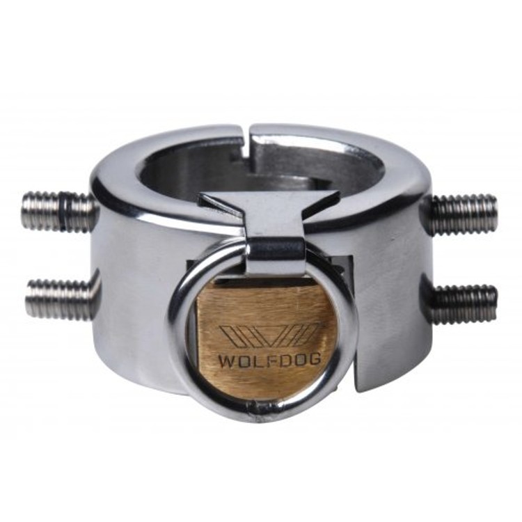 Lucifer's CBT Chamber חגורת צניעות לגבר מפלדת אל חלד עם ברגים ומנעול