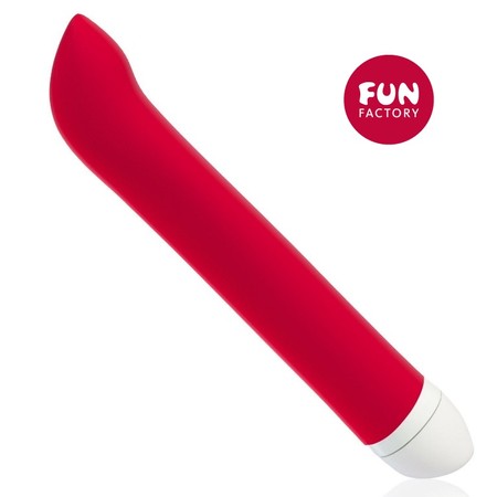 Joupie Narrow Vibrator Smooth Silicone Red Bent to G-spot Length 16cm Thickness 2.5cm Fun Factory