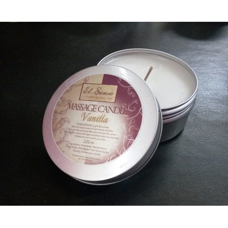 Message Candle A natural vanilla scented candle that is also suitable for a delightful 40-hour El Sense massage