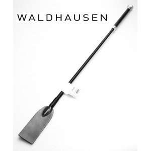 Leather Handle Luxury riding whip made of black leather with a silver handle 64 cm long Waldhausen