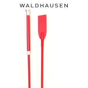 Noblesse Luxury riding whip made of red leather with a silver handle 75 cm long Waldhausen