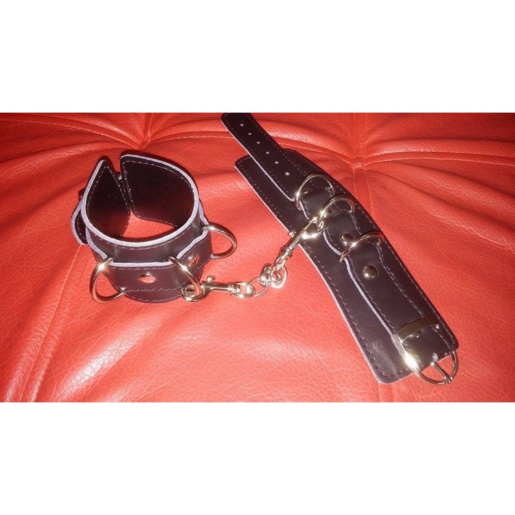 אזיקים מעור שחור איכותי לידיים