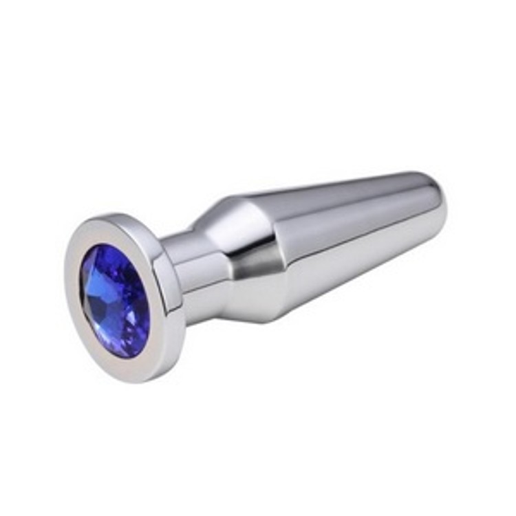 באט פלאג אנאלי ממתכת עם קישוט אבן אורך 7.5 סמ קוטר 3