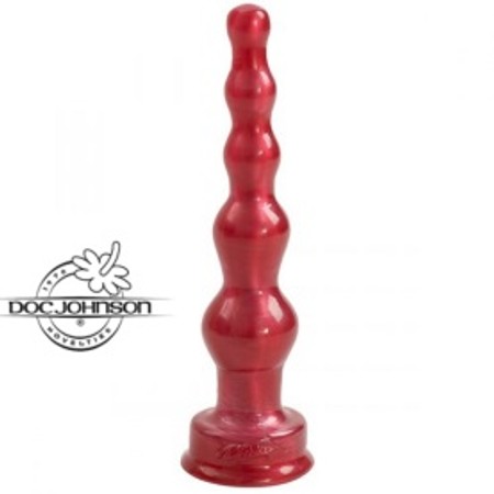 Flexible Red Anal Beads Plug 7cm Doc Johnson