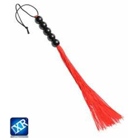 "Afterglow" Red rubber whip for intimate areas with bead handle for comfortable grip bu Master Series​