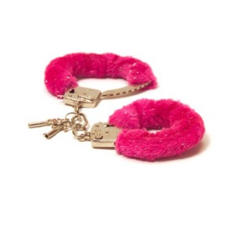 Love Cuffs High quality metal cuffs with fuchsia pink NMC fur