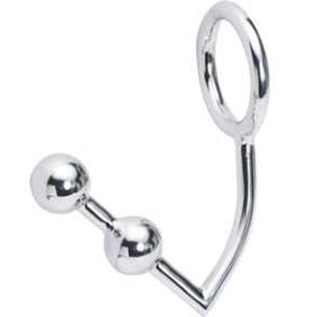 combined metal anal hook with two balls - different sizes​