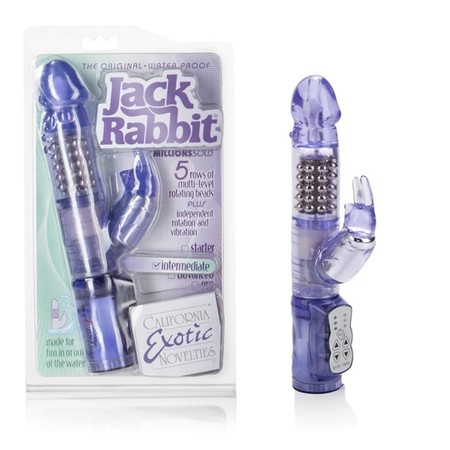 Jack Rabbit Purple Vibrator with Swivel Beads and External Stimulation Length 18cm Thickness 3.5cm CalExotic