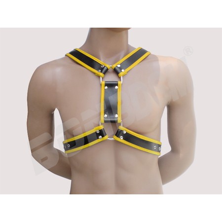 Y-shaped premium black and yellow premium leather​ harness