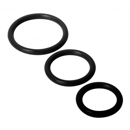 Trinity Set of 3 black silicone copper rings in different sizes Trinity Vibes