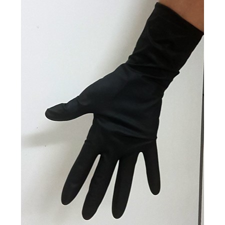 A pack of 50 black latex gloves