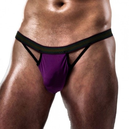 Men's thong bottom purple