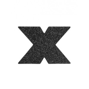 מדבקות לכיסוי פטמות בצורת X שחור