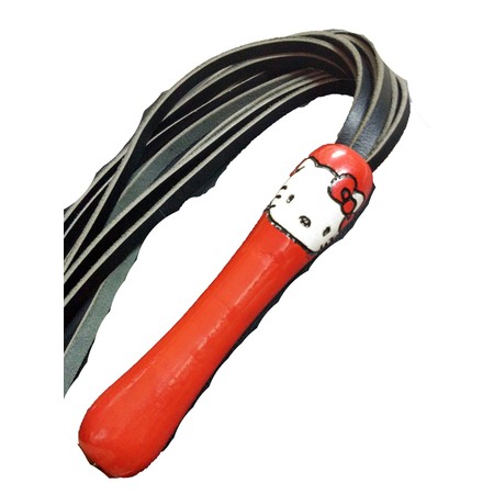 Hello Kitty Red tail whip made of high quality handmade leather by Chen Kazaroff