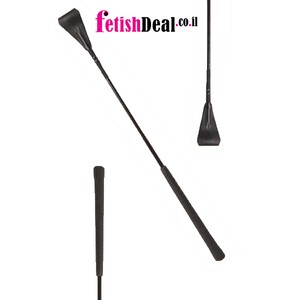 Leather-tipped Black Riding Crop