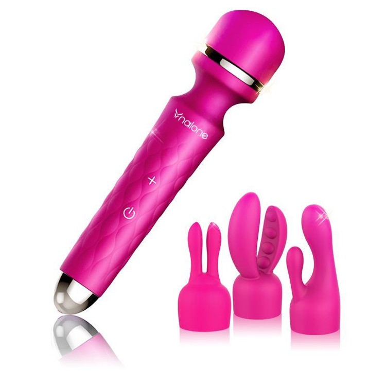 Rock ויברטור סיליקון עם שלושה ראשים לגירויים שונים Nalone