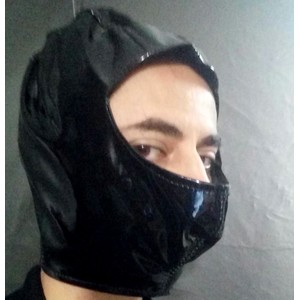 Shiny Black PVC Fetish Ninja Mask