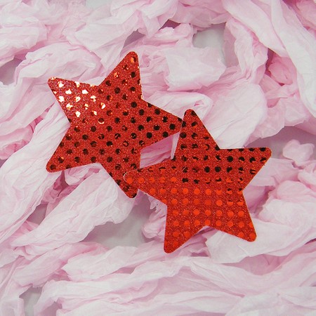 ​Shiny red star nipple covers