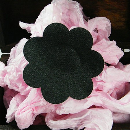 ​Black satin flower nipple cover​