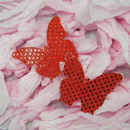 ​Glossy red butterfly nipple stickers​