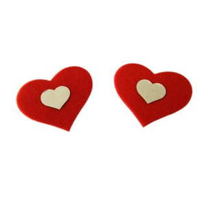 ​Red heart nipple stickers with small white heart​