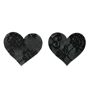 Black lace heart nipple cover​​s