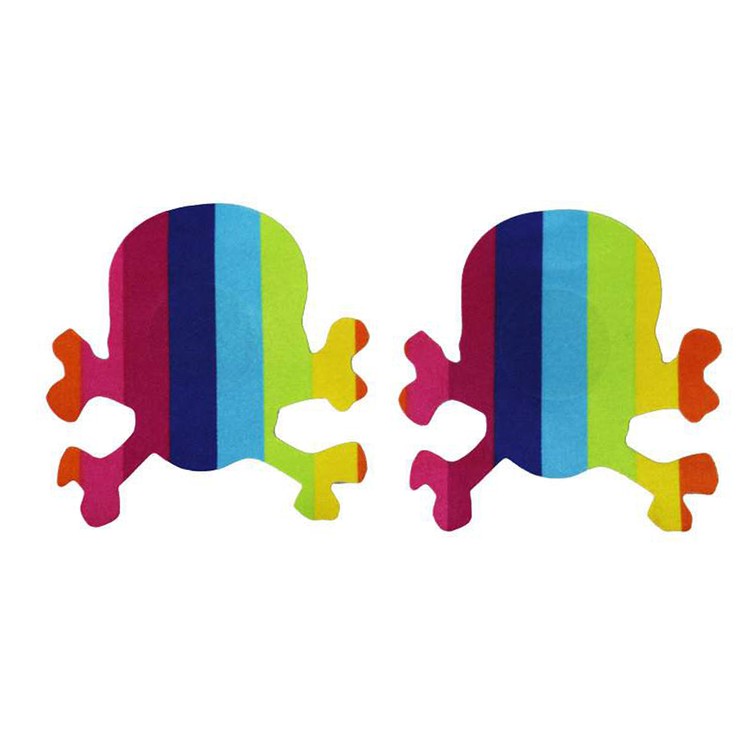 מדבקת פטמות גולגולת צבעונית