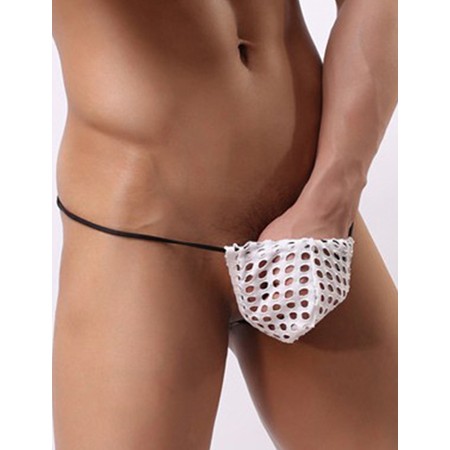 Minimalist white thong for men​