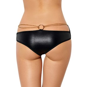 Black faux-leather panty with a chain​