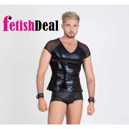 ​Shiny shirt with mesh on the sleeves and chest​