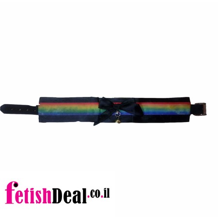 Pride color collar with bell and bow tie