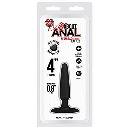 Hustler All About Anal Black Silicone Plug 4 Inch