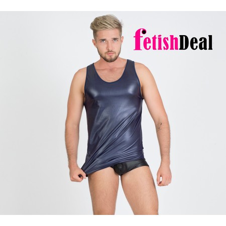 ​Shiny blue tank top for man​