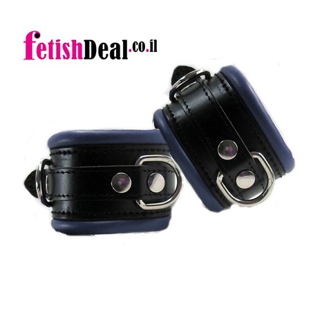 Wide heavy padded cuffs made of premium leather - black color