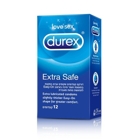 12 קונדומים עבים במקצת Durex Extra Safe