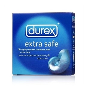 3 קונדומים עבים במקצת Durex Extra Safe