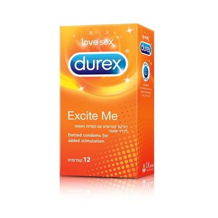 12 קונדומים מחוספסים לגירוי מוגבר Durex Excite Me