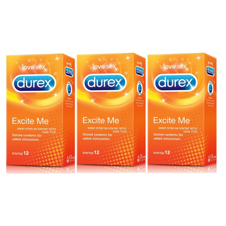 36 קונדומים מחוספסים לגירוי מוגבר Durex Excite Me