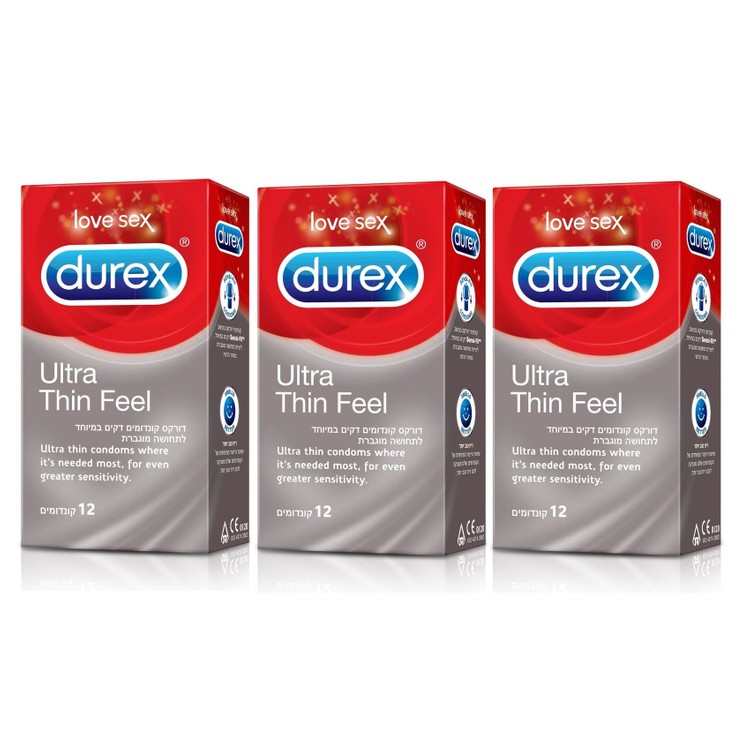 36 קונדומים דקים במיוחד לתחושה מוגברת Durex Ultra Thin Feel