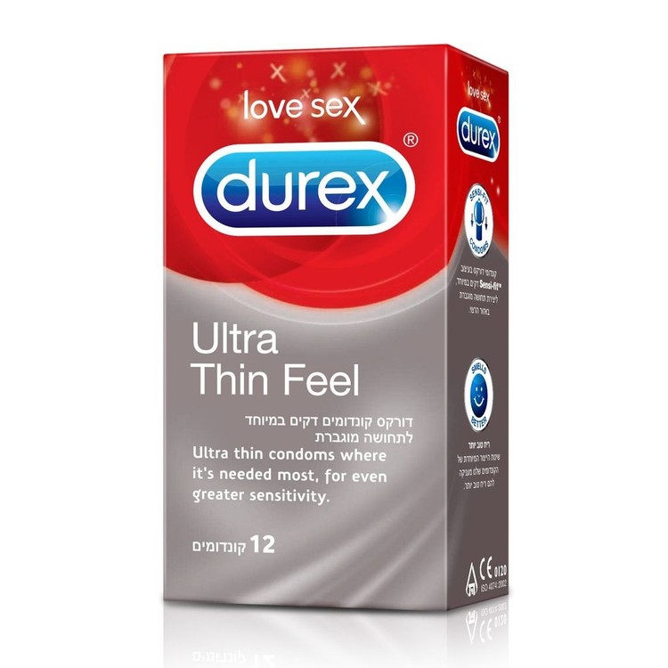 36 קונדומים דקים במיוחד לתחושה מוגברת Durex Ultra Thin Feel