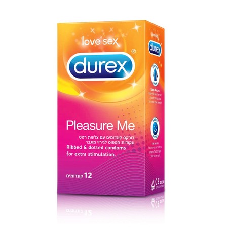 12 קונדומים מחוספסים עם צלעות רטט לגירוי מוגבר Durex Pleasure Me