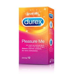 36 קונדומים מחוספסים עם צלעות רטט לגירוי מוגבר Durex Pleasure Me