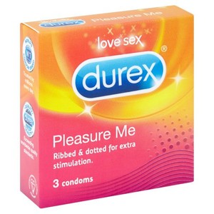 3 קונדומים מחוספסים עם צלעות רטט לגירוי מוגבר Durex Pleasure Me